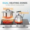 imageEuhomy 4 Burners Cooktop 24 inch 220V Electric Stove Top Burner 16 Level and Touch Control 6000W Builtin Electric Burners for Cooking Child Lock Timer Residual Heat Indicator No Plug2 Burners