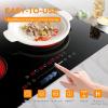 imageEuhomy 4 Burners Cooktop 24 inch 220V Electric Stove Top Burner 16 Level and Touch Control 6000W Builtin Electric Burners for Cooking Child Lock Timer Residual Heat Indicator No Plug4 Burners