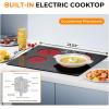 imageEuhomy 4 Burners Cooktop 24 inch 220V Electric Stove Top Burner 16 Level and Touch Control 6000W Builtin Electric Burners for Cooking Child Lock Timer Residual Heat Indicator No Plug4 Burners