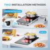 imageEuhomy 4 Burners Cooktop 24 inch 220V Electric Stove Top Burner 16 Level and Touch Control 6000W Builtin Electric Burners for Cooking Child Lock Timer Residual Heat Indicator No Plug2 Burners