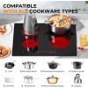 imageEuhomy 4 Burners Cooktop 24 inch 220V Electric Stove Top Burner 16 Level and Touch Control 6000W Builtin Electric Burners for Cooking Child Lock Timer Residual Heat Indicator No Plug4 Burners