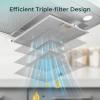 imageEuhomy Ductless Under Cabinet Range Hood 30 inch with 2 Speed Exhaust Fan Kitchen Wall Mount Range Hood 300 CFM with 2W LED Light Vent Hood with Washable Filter Stainless SteelWall Mount  Digital Touch