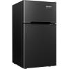 imageEUHOMY Mini Fridge with Freezer 32 CuFt Mini Refrigerator fridge 2 door For BedroomDormOfficeApartment  Food Storage or Cooling drinks SilverBlack