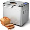 imageEUHOMY Bread Maker Machine 2LB Bread Maker for 3 Loaf Sizes ampamp 3 Crust Colors  Ideal for Family Gifts Breadmaker with Stainless Steel and Fruit ampamp Nut Dispenser Gluten FreeBread Maker