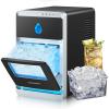imageEUHOMY LunaArc Crescent Ice Maker Countertop 1600PcsDay Ready in 12Mins Auto Deep Cleaning Timer Portable Ice Maker Machine with Clear Ice Cubes for WhiskeyCoffeeSoft DrinksBlack