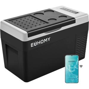 imageEUHOMY 12 Volt Refrigerator 19QT18L Compressor Electric Cooler APP Control Car Fridge 468 Portable Refrigerator 1224V DC 100240V AC Portable Freezer for Camping Travel Boat26 QT