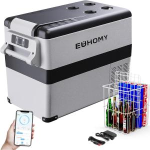 imageEUHOMY 12 Volt Refrigerator 19QT18L Compressor Electric Cooler APP Control Car Fridge 468 Portable Refrigerator 1224V DC 100240V AC Portable Freezer for Camping Travel Boat47QT