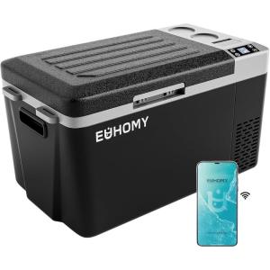 imageEUHOMY 12 Volt Refrigerator 32QT30L Electric Cooler Car Fridge APP Control Car Refrigerator 1224V DC 100240V AC Portable Freezer Usable Battery for Camping Travel Truck OutdoorRefrigerator
