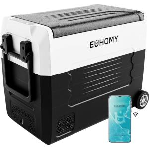imageEUHOMY 12 Volt Refrigerator 58QT55L 12V Fridge Electric Cooler 1224V DC 100240V AC 468 12V Freezer Removable Divider Car Fridge For Camping RV Travel Fishing Outdoor58QT