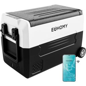 imageEUHOMY 12 Volt Refrigerator 58QT55L 12V Fridge Electric Cooler 1224V DC 100240V AC 468 12V Freezer Removable Divider Car Fridge For Camping RV Travel Fishing Outdoor48QT