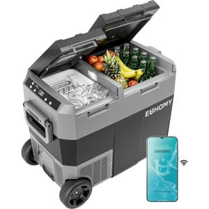 imageEUHOMY 12 Volt Refrigerator with Ice Maker 48QT45L Electric Cooler Usable Battery Dual Zone Car Refrigerator APP Control 12V Fridge 1224V DC 100240V AC for Camping Travel Outdoor HomeRefrigeratorIce Maker