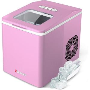 imageEUHOMY Commercial Ice Maker Machine  95lbs Daily Production 33lbs Ice Storage Stainless Steel Freestanding ampamp Under Counter Ice Maker Ideal Ice Maker for HomeBarRestaurantOutdoor ActivitiesPink
