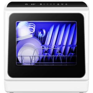 imageEUHOMY Countertop Dishwasher with 5L Builtin Water Tankampamp Inlet Hose Portable Mini Dishwashers with 6 Programs for Small Apartments Dorms and RVsHighTempampamp AirDry Function No Hookup NeededDishwasher