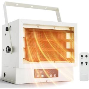 imageEUHOMY Electric Garage Heater 7500 Watt 240V Hardwired Ceiling Workshop heater with FullFunction Remote ampamp 9Hour Timer ETL Compliant Wall Heater Suitable for Garage Workshop Warehouse7 500Watt