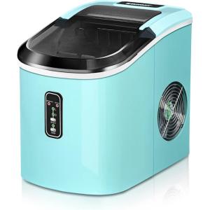 imageEUHOMY Smart Nugget Ice Maker Countertop Portable Sonic Ice Maker with APP Control 40lbs24H Ready in 8 Mins SelfCleaning Pebble Ice Machine with Hanging Ice Scoop for HomeKitchenOfficeGreen