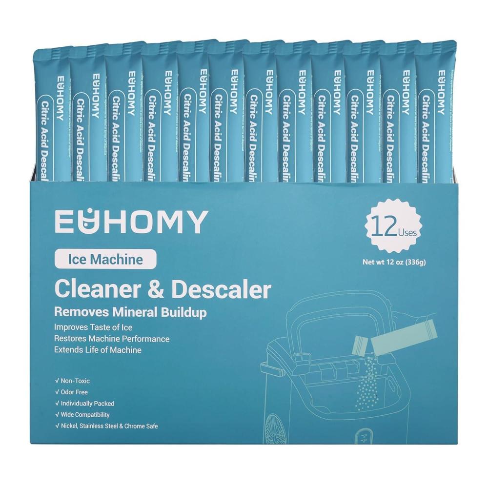 imageEUHOMY Ice Maker Cleaner ampamp Descaler  4 Use ampamp Individually Packed  Ice Machine Cleaner with Organic Citric Acid Descaling Powder Ideal for All Brands12 Ounceupgrade pack of 1