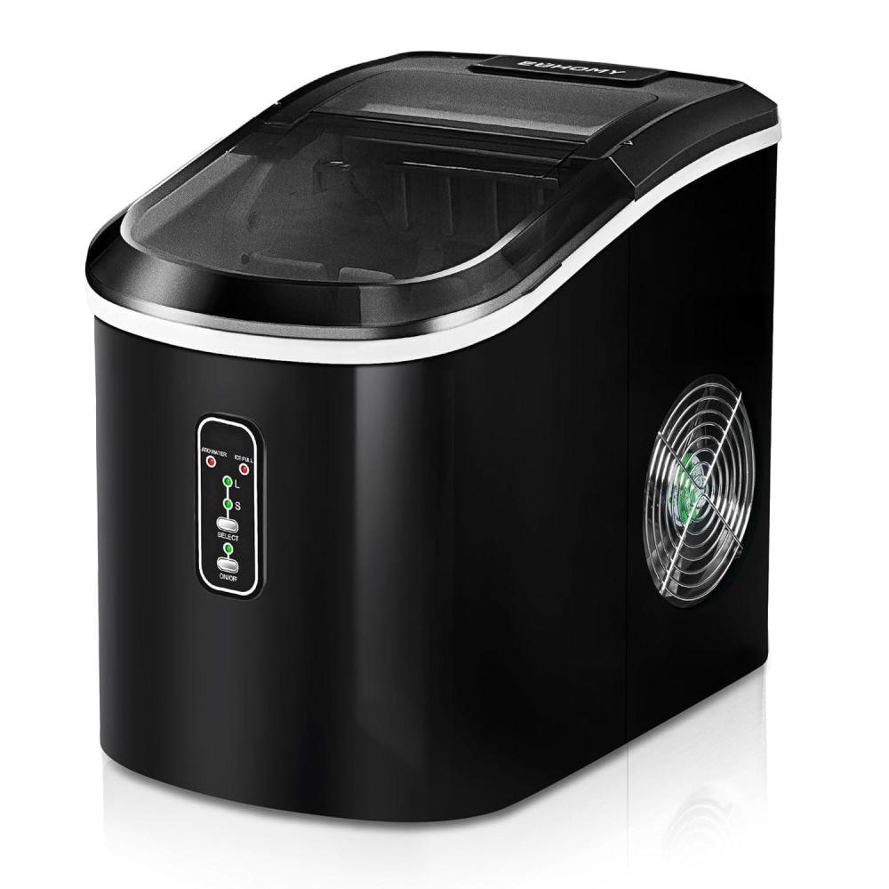 imageEUHOMY Nugget Ice Maker Countertop 44Lbs24H Pebble Ice Maker Machine SelfCleaning Pellet Ice Machine with Ice ScoopampampBasket Sonic Countertop Ice Machine for HomeKitchenOfficeBlackDark Black