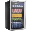 imageEUHOMY 48 Can Beverage Refrigerator coolerMini Fridge Glass Door for Beer Drinks Wines Countertop Beverage Fridge with Adjustable Shelves Blue LED for HomeOfficeDormBar 13 cuft32 CUFT