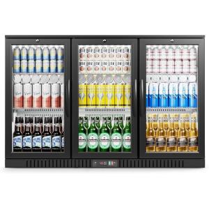 imageEUHOMY 114CuFt Back Bar Cooler With 3 Glass Doors 53quot Counter Height Beverage Refrigerator with LED Lighting Commercial Display Bar Fridge for BeerSoda DrinksWine Black3 Door Back Bar Cooler