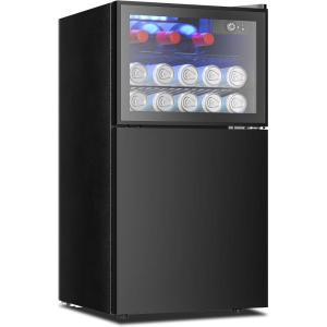 imageEUHOMY 18L Beverage Refrigerator Cooler 24 Cans Mini Fridge with Quiet Compressor Countertop Small Fridge with 40F61F Digital Temperature Control LED Lgiht for Home Bar Office30 CUFT