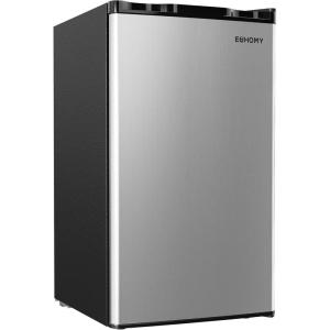 imageEUHOMY 31 CuFt Mini Fridge with Freezer Single Door Compact Refrigerator Adjustable Thermostat Mini Refrigerator Low Power Mini fridge for Bedroom Dorm Office New BlackSilver