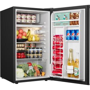 imageEUHOMY 31 CuFt Mini Fridge with Freezer Single Door Compact Refrigerator Adjustable Thermostat Mini Refrigerator Low Power Mini fridge for Bedroom Dorm Office New BlackBlack