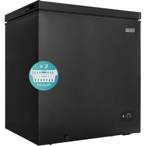 imageEUHOMY 35 CuFt Chest Freezer with Removable Basket Small Deep Freezer Adjustable 7 Thermostat Quiet Mini Freezer FreeStanding Top Door Energy Saving for ApartmentGarageBasementDormHomeBlack70 CUFT