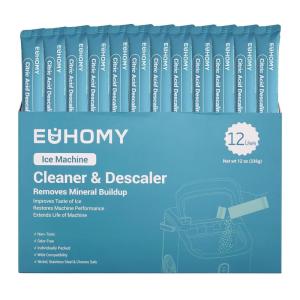 imageEUHOMY Ice Maker Cleaner ampamp Descaler  4 Use ampamp Individually Packed  Ice Machine Cleaner with Organic Citric Acid Descaling Powder Ideal for All Brands12 Ouncepack of 1