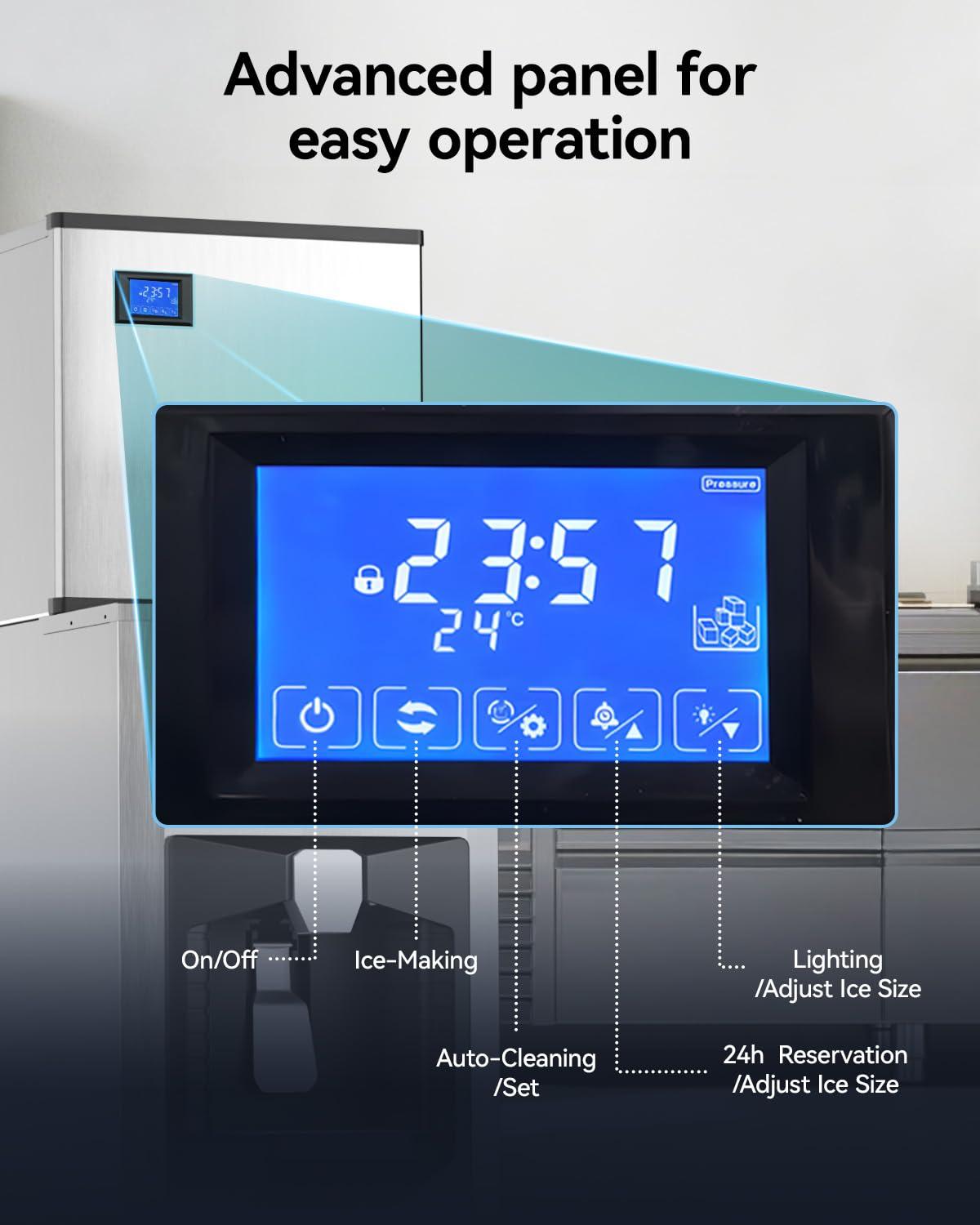 imageEUHOMY Commercial Ice Maker Machine 400Lb24H Ice Ready in 1015 minSECOP Compressor Industrial Ice Machine with 130Lbs Automatic Ice Bin Dispenser Ice Maker Machine for HotelRestaurantBusiness400lbsday