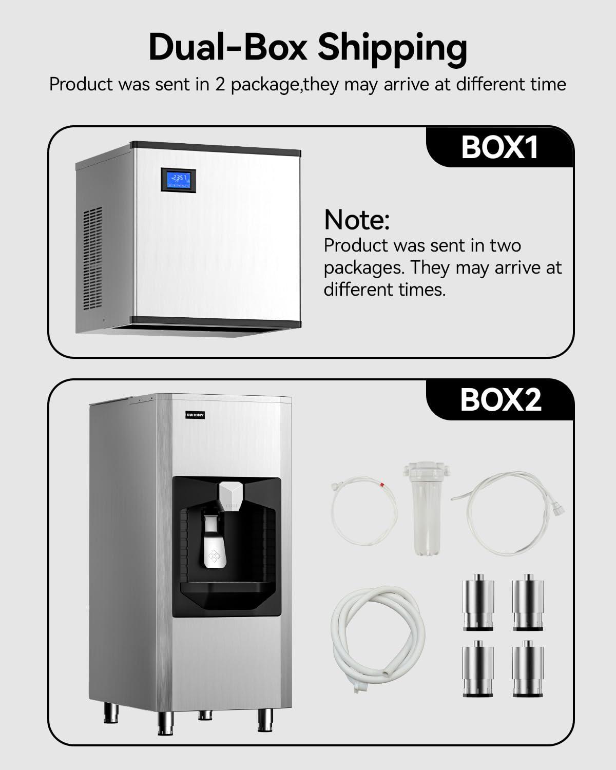 imageEUHOMY Commercial Ice Maker Machine 400Lb24H Ice Ready in 1015 minSECOP Compressor Industrial Ice Machine with 130Lbs Automatic Ice Bin Dispenser Ice Maker Machine for HotelRestaurantBusiness400lbsday