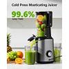 imageCold Press Juicer EUHOMY 56quot Wide Feed Chute Juice Extractor Machine with 400W High Juice Yield Slow Masticating Juicer for Whole Vegetables ampamp Fruits Deep Grey