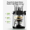 imageCold Press Juicer EUHOMY 56quot Wide Feed Chute Juice Extractor Machine with 400W High Juice Yield Slow Masticating Juicer for Whole Vegetables ampamp Fruits Deep Grey