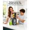 imageCold Press Juicer EUHOMY 56quot Wide Feed Chute Juice Extractor Machine with 400W High Juice Yield Slow Masticating Juicer for Whole Vegetables ampamp Fruits Deep Grey