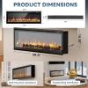 imageEUHOMY 50 Inch Electric Fireplace Wall Recessed and Wall Mounted with Adjustable Flame Color Fireplace Heater with Remote Control Linear Fireplace with Timer Touch Screen Log ampamp Crystal 7501500WUltrathin 50 Inch