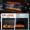 imageEUHOMY 50 Inch Electric Fireplace Wall Recessed and Wall Mounted with Adjustable Flame Color Fireplace Heater with Remote Control Linear Fireplace with Timer Touch Screen Log ampamp Crystal 7501500WUltrathin 50 Inch