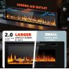 imageEUHOMY 50 Inch Electric Fireplace Wall Recessed and Wall Mounted with Adjustable Flame Color Fireplace Heater with Remote Control Linear Fireplace with Timer Touch Screen Log ampamp Crystal 7501500WUltrathin 72 Inch