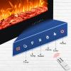 imageEUHOMY 50 Inch Electric Fireplace Wall Recessed and Wall Mounted with Adjustable Flame Color Fireplace Heater with Remote Control Linear Fireplace with Timer Touch Screen Log ampamp Crystal 7501500W20Inch