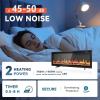 imageEUHOMY 50 Inch Electric Fireplace Wall Recessed and Wall Mounted with Adjustable Flame Color Fireplace Heater with Remote Control Linear Fireplace with Timer Touch Screen Log ampamp Crystal 7501500WUltrathin 50 Inch